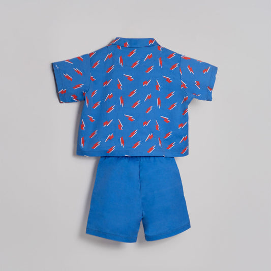 Boys Cotton Two Piece Set - Blue