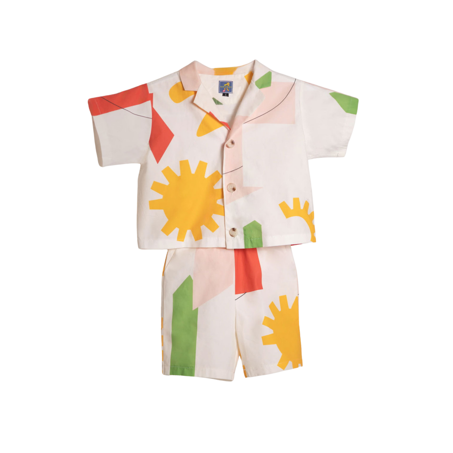 Boys Multi color Two Piece Summer Set