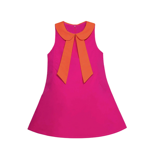 Girls Summer Dress - Pink and Orange