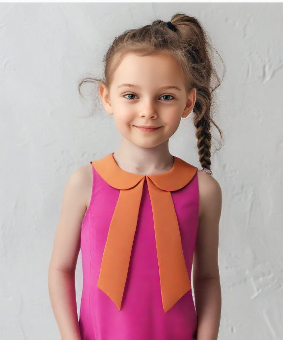 Girls Summer Dress - Pink and Orange