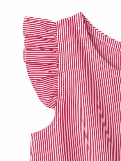 Red Pinstripe Bow Dress