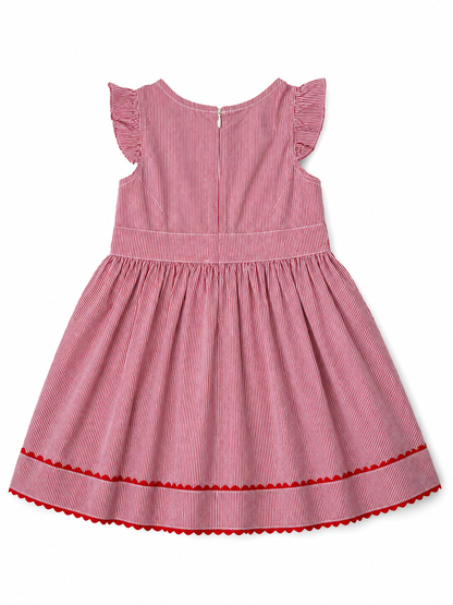 Red Pinstripe Bow Dress