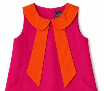 Girls Summer Dress - Pink and Orange