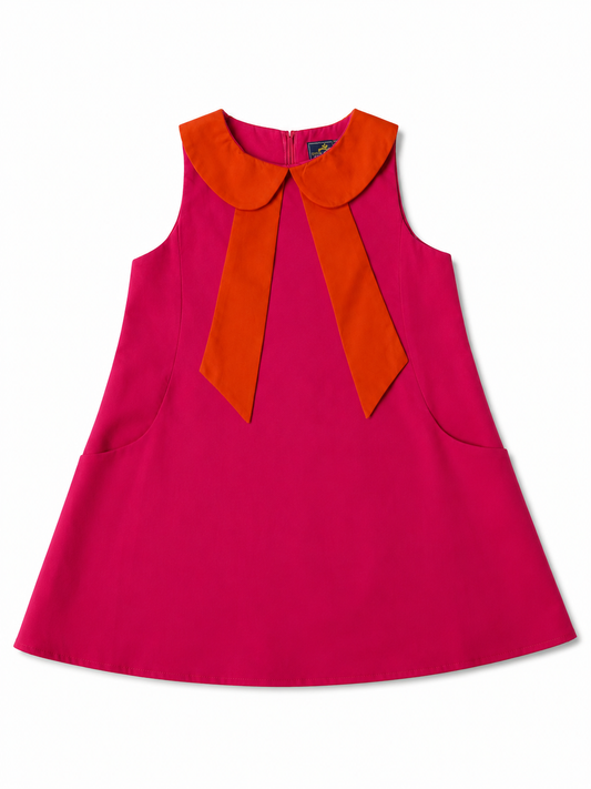 Girls Summer Dress - Pink and Orange
