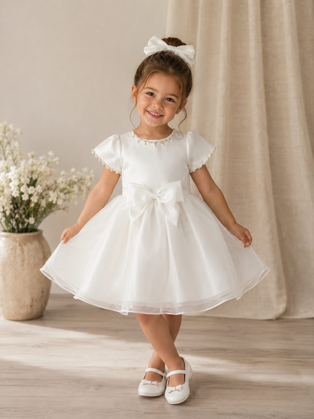 Ivory Pearl Elegance Party Dress