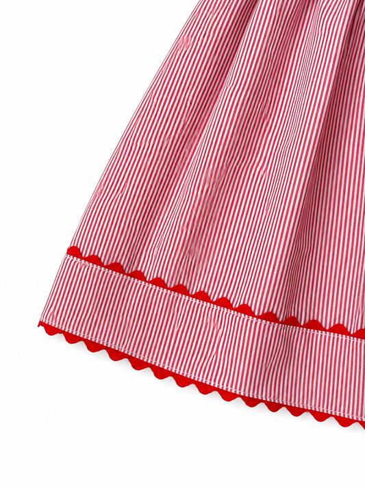 Red Pinstripe Bow Dress