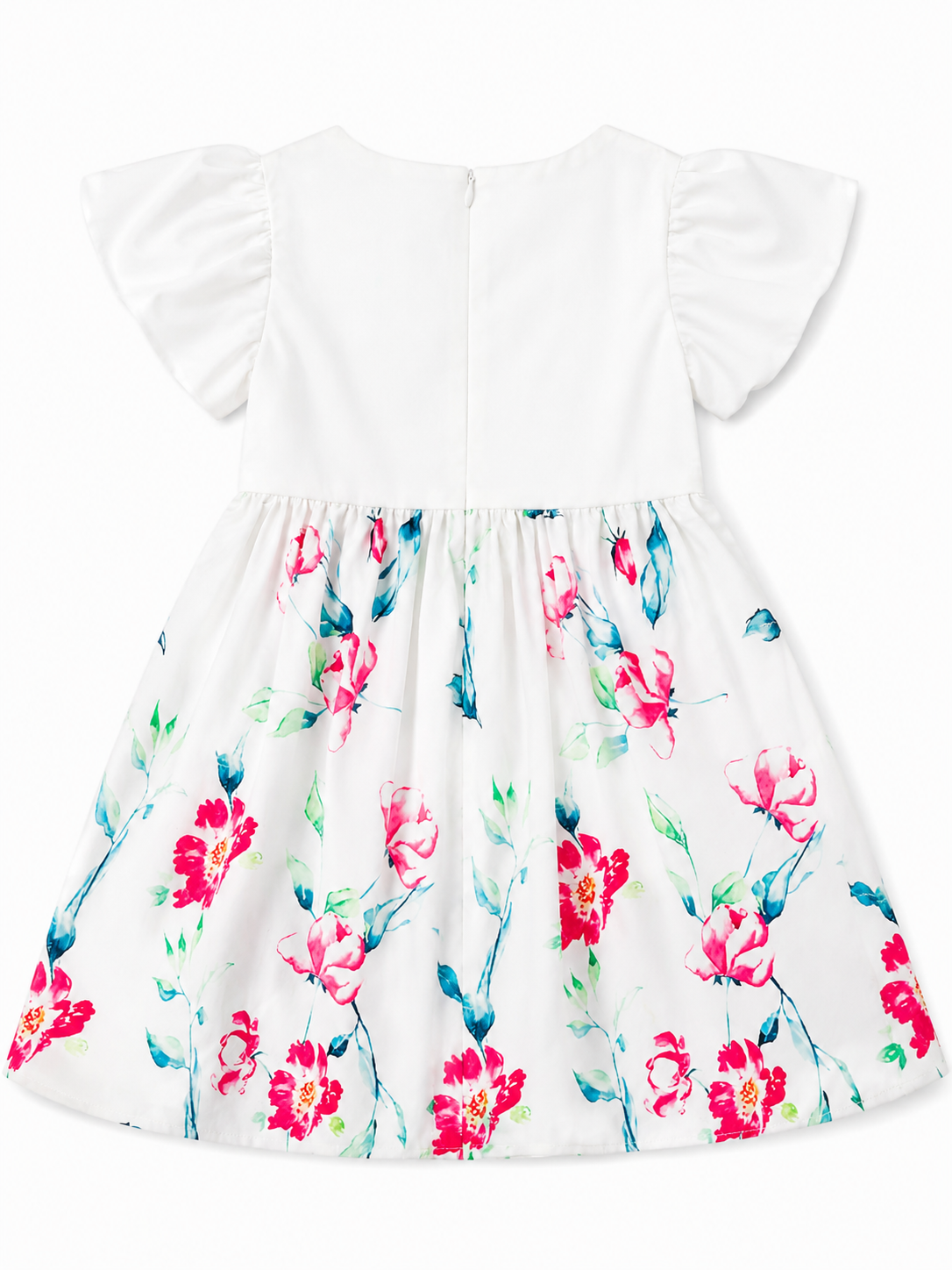 Floral Flutter Sleeve Dress